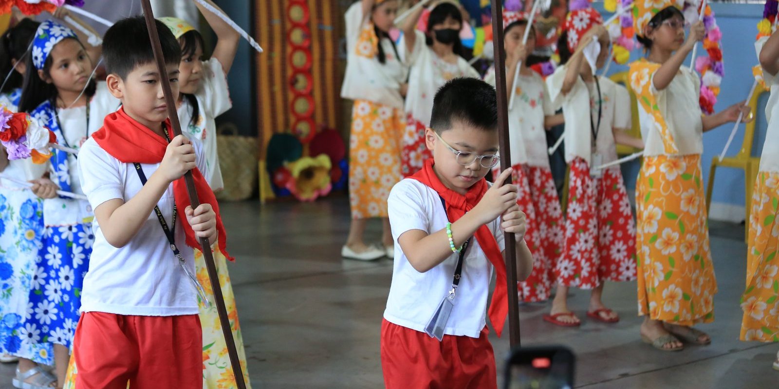 Students performing during a cultural celebration